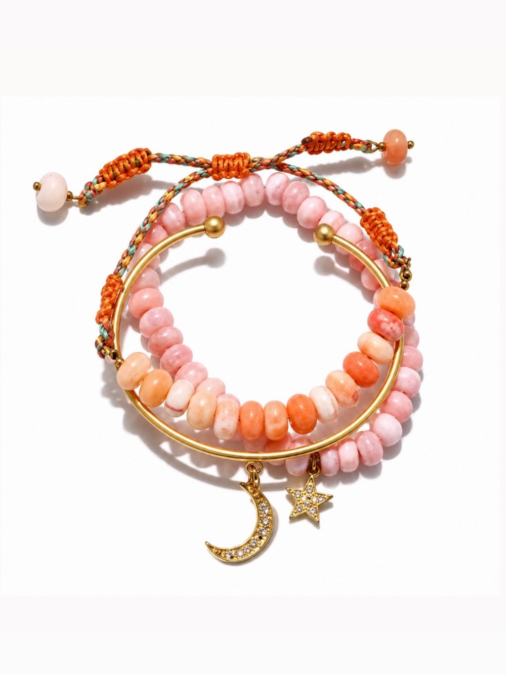 Sequin NYC Tahiti Celestial Moon Star Bracelet Set